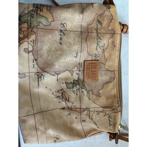 ALVIERO MARTINI 1A CLASSE Geo Classic Coated Canvas Zip Crossbody Shoulder Bag